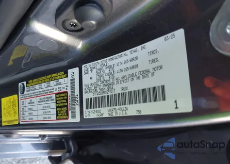 2025 Toyota Tundra Limited z USA, uszkodzony, nr VIN 5TFWA5DB9SX297313